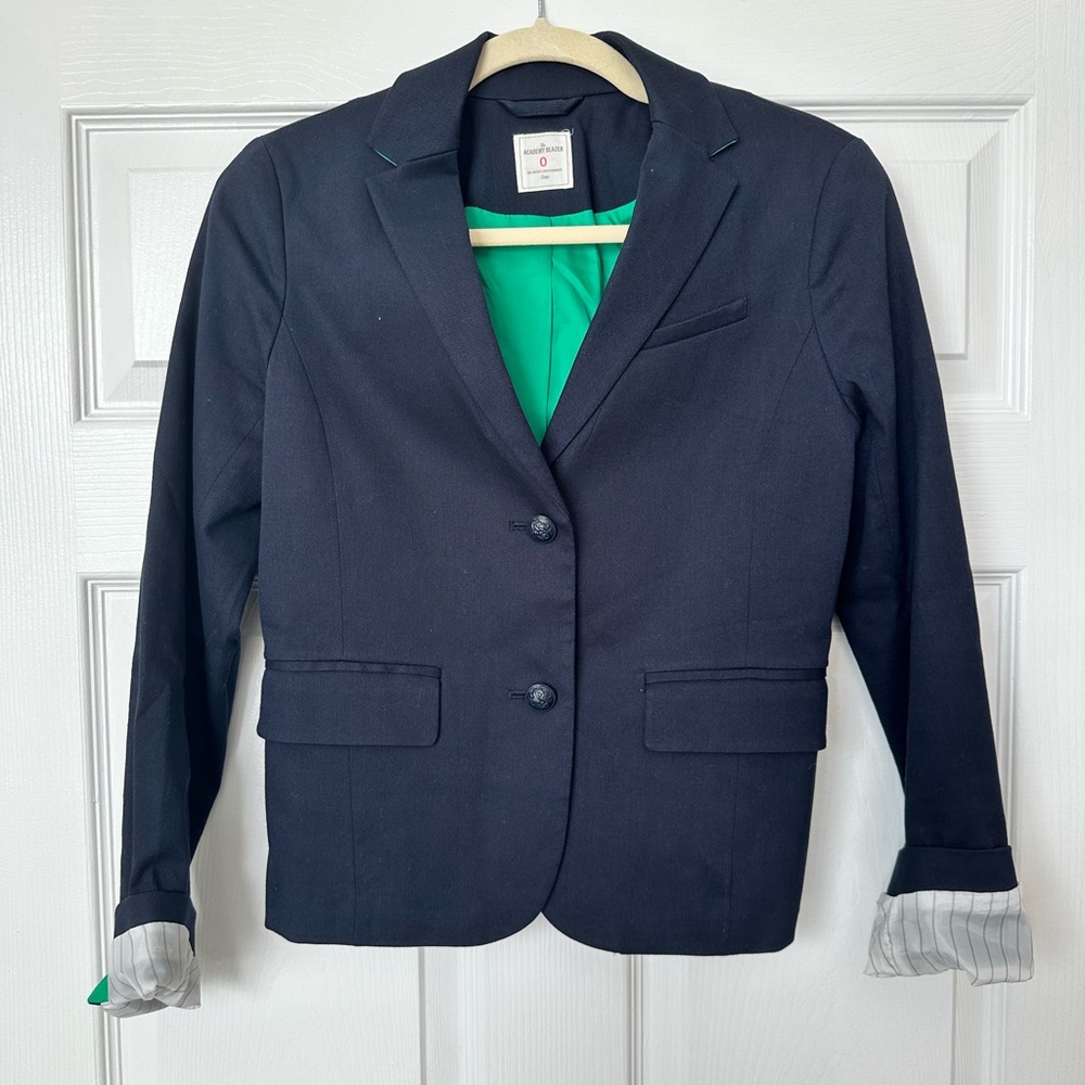 GAP Academy Navy Blazer with Vibrant Green Lining